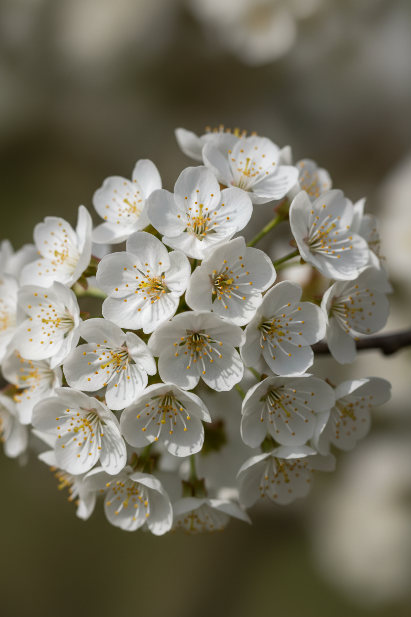 Steppen-Kirsche Globosa Blüten Detail Malsch